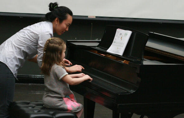 Christina with student