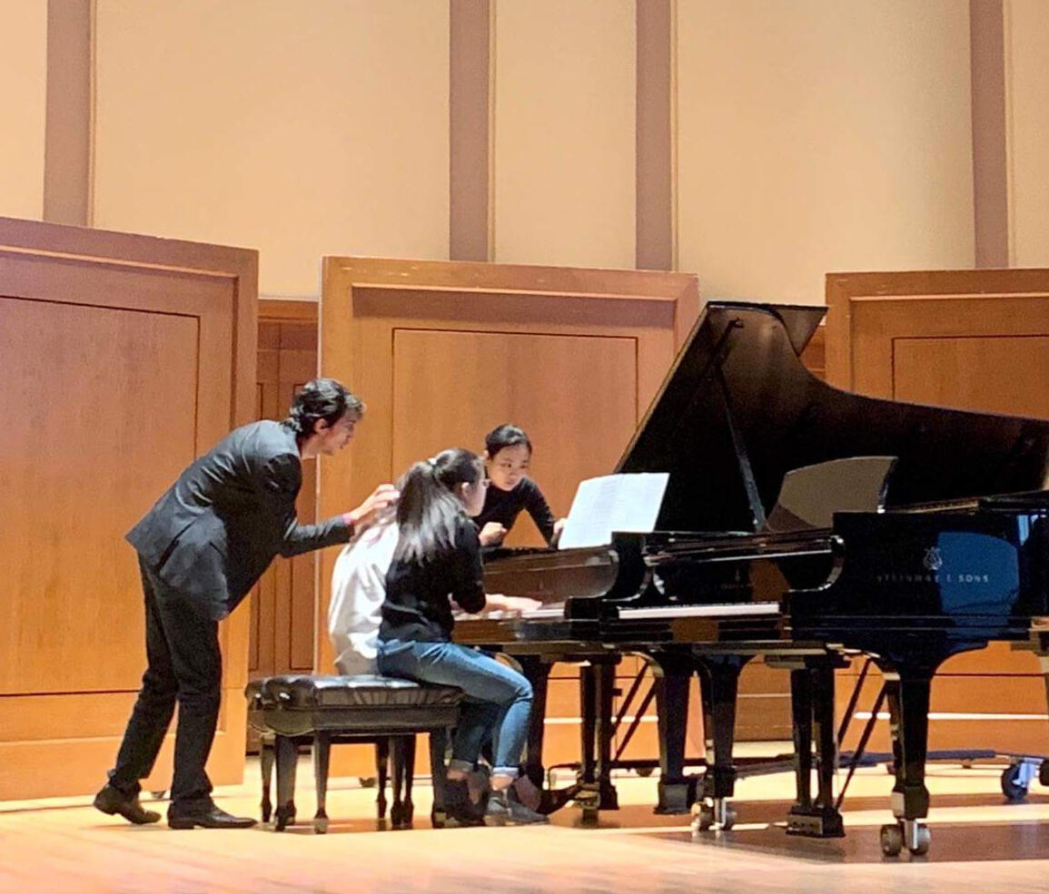 Christina and Pedro giving a masterclass